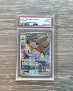 2023 POKEMON RAICHU ILLUSTRATION RARE PALDEA EVOLVED #211 PSA 10 - Image 1