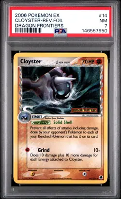 2006 POKEMON EX DRAGON FRONTIERS #14 CLOYSTER-REVERSE FOIL PSA 7 - Image 1