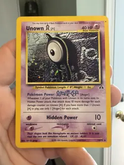 Unown [A] 14/75 Neo Discovery Holo Pokemon TCG MP - Image 1