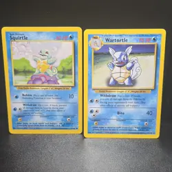 Pokemon TCG Base Set Squirtle 63/102 & Wartortle 42/102 Lot of 2 - Image 1