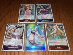One Piece Card Game Nami Boa Hancock Charlotte Pudding Vivi Hibari Lot x5 - Image 1