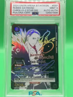 2024 Union Arena Hunter X Hunter 2 Star Signature Chrollo PSA 9 Robbie Daymond - Image 1