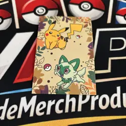 Rare Pokemon Card Database Full Art Cute Pikachu And Sprigatito Card Low Pop - Image 1