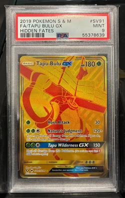 PSA 9 MINT - TAPU BULU GX Card SV91/SV94 Pokemon TCG Hidden Fates Shiny Gold - Image 1