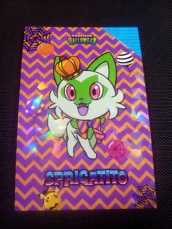 Pokemon 2024 Card Database Halloween Set Sprigatito Cracked Holo Peru US Seller - Image 1
