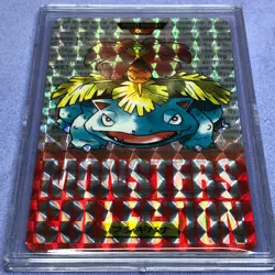 Pokemon Card - 1996 Bandai Carddass - No.003 Venusaur - Red Prism Holo -#0383 - Image 2
