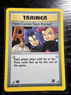 1st Edition Trainer Card Here Comes Team Rocket 15/82 Holo - LP - Image 1