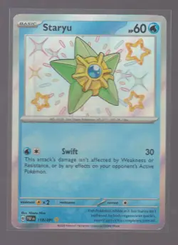 STARYU 118/091 SHINY RARE PALDEAN FATES POKEMON HOLO NEAR MINT - Image 1