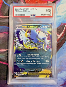 Pokemon Mega Absol ex 086/132 Me01: Mega Evolution Holo PSA 9 MINT! - Image 1