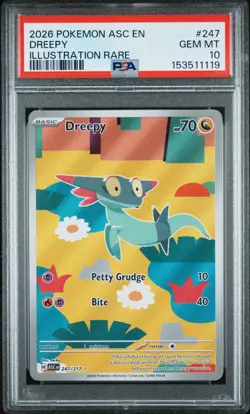 2026 POKEMON ASC EN-ASCENDED HEROES ILLUSTRATION RARE #247 DREEPY PSA 10 - Image 1