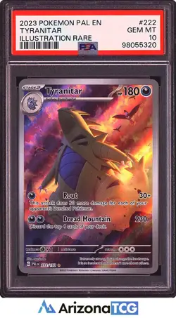 Pokemon 2023 Tyranitar 222/193 IR Paldea Evolved GEM MINT PSA 10 - Image 1