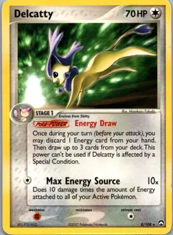 Delcatty (EX Power Keepers) 8/108 Rare Deck Exclusives Pokemon Moderately Played - Image 1