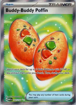 Buddy-Buddy Poffin 167/132 Ultra Rare Mega Evolution Pokemon Near Mint - Image 1