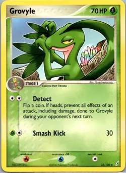 Grovyle 32/100 Uncommon Crystal Guardians Pokemon Lightly Played - Image 1