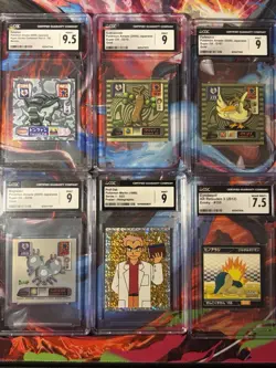 Vintage Pokemon Sticker Lot CGC Graded Amada Super DX Merlin Japanese Holo - Image 1