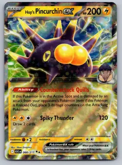 HOP'S PINCURCHIN EX 068/217 HOLO DOUBLE RARE POKEMON ASCENDED HEROES NM/M - Image 1