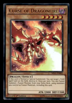 Curse of Dragonfire MIL1-EN002 Ultra Rare Millennium Pack Yu-Gi-Oh NM - Image 1