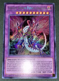 Yugioh Greedy Venom Fusion Dragon FUEN-EN010 Secret Rare 1st Ed NM/VLP w/Track - Image 3