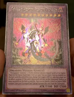 Yugioh Greedy Venom Fusion Dragon FUEN-EN010 Secret Rare 1st Ed NM/VLP w/Track - Image 5
