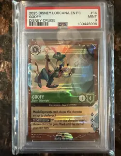 2025 DISNEY LORCANA EN P3-PROMO DISNEY CRUISE GOOFY - EXPERT SHIPWRIGHT PSA 9 - Image 1