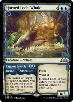 NM Showcase Foil Horned Loch-Whale, MTG, Wilds of Eldraine, Magic, 278 - Image 1
