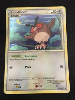 Pokemon TCG - Hoothoot HGSS05 - Holo Black Star Promo - Heart Gold Soul Silver - Image 1