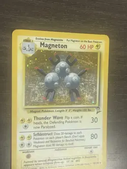 Pokemon TCG Magneton Base Set 2 Holo Rare Card 9/130 LP Condition Swirl Holo - Image 2