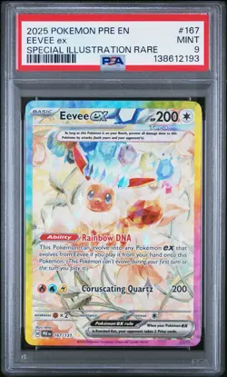 2025 POKEMON EN-PRISMATIC EVOLUTION #167 EEVEE EX SPECIAL ILLUSTRATION RARE PSA - Image 1