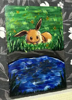 Pokemon Custom Art Eevee Pokemon Card Altered Single Standard Size Trading Card - Image 3
