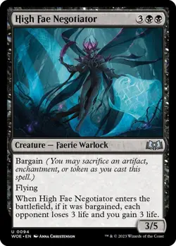 NM Foil High Fae Negotiator, MTG, Wilds of Eldraine, Magic the Gathering, 94 - Image 1