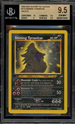 Pokemon Shining Tyranitar Neo Destiny 1st Edition Holo Secret Rare #113 BGS 9.5 - Image 1