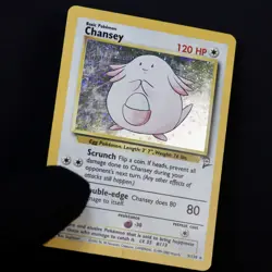 Pokemon Chansey 3/130 Base Set 2 Holo Rare WOTC Vintage MP - Image 3