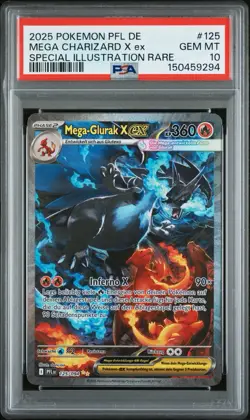 MEGA CHARIZARD X EX POKEMON 125 2025 PFL HOLO DE PSA 10 GLURAK - Image 1