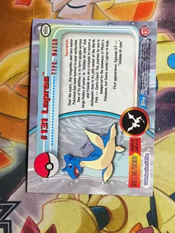 Lapras #131 - Silver Foil - Pokemon Topps Series 3 - Image 2