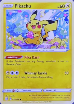 Pokemon Pikachu 52/196 - Normal - Lost Origin - Image 1