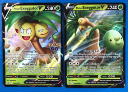 Alolan Exeggutor V SWSH225 Black Star Promo & 005/078 V Pokemon LOT - Image 1