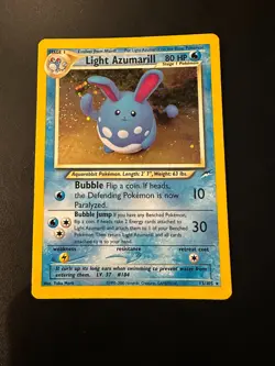 Light Azumarill Holo-Rare - 13/105 Neo Destiny - Pokemon TCG - LP / NM - Image 1