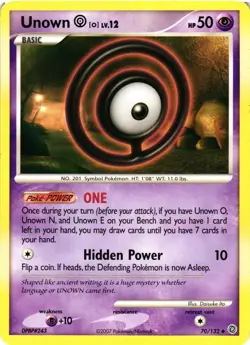 Pokemon TCG Unown [O] 70/132 Secret Wonders Uncommon MP - Image 1