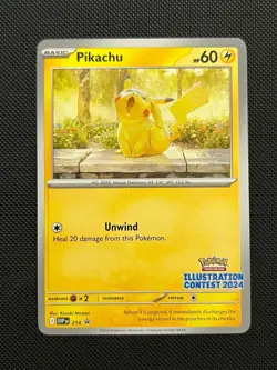 Pikachu (Illustration Contest 2024) 214 Promo Scarlet & Violet Promo Pokemon NM - Image 1