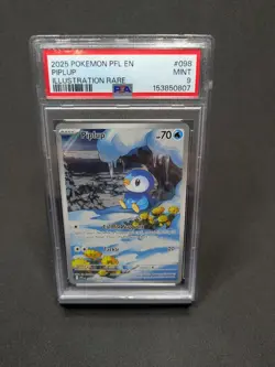 2025 Pokemon Piplup #098 PSA 9 MINT Illustration Rare PFL EN 🔥 - Image 1