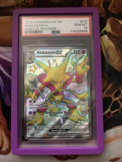 2024 Pokemon Gaming Paldean Fates Alakazam ex #215/091 PSA 10 - Image 1