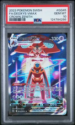 2023 Pokemon Crown Zenith #GG45 Full Art DEOXYS VMAX PSA 10 - Image 1