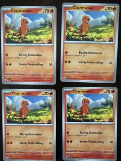 Pokemon TCG 151 4x Playset Charmander 004/165 Near Mint - Image 1