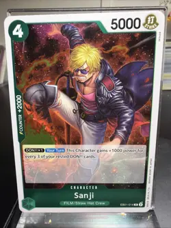 One Piece Sanji (EB01-014/101) EB01 Memorial Collection NM FOIL TCG CCG - Image 1