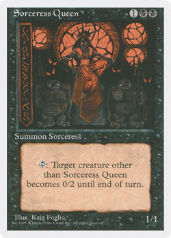 Sorceress Queen (HP) Fourth Edition 4ED Magic MTG - Image 1