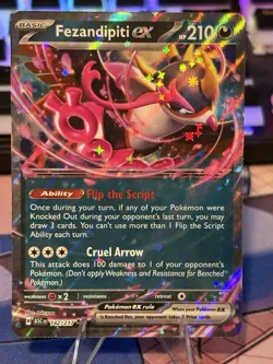 Pokemon TCG Fezandipiti EX 142/217 Ascended Heroes Double Rare NM Card - Image 1