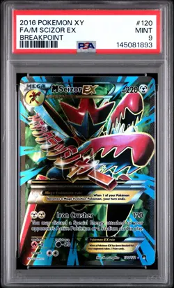 PSA 9 Pokemon XY Breakpoint M Mega Scizor EX Full Art Card 120/122 - Image 1