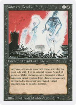 Animate Dead (HP) Revised Edition 3ED Magic MTG - Image 1