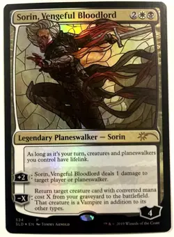 MTG Sorin, Vengeful Bloodlord *STAINED GLASS FOIL* Secret Lair Drop 524 NM - Image 1