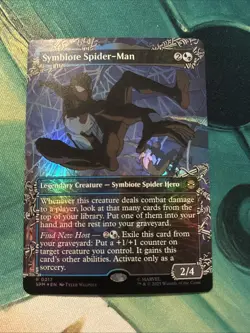 MTG FOIL Symbiote Spider-Man Borderless - Marvel's Spider-Man #217 - Image 1